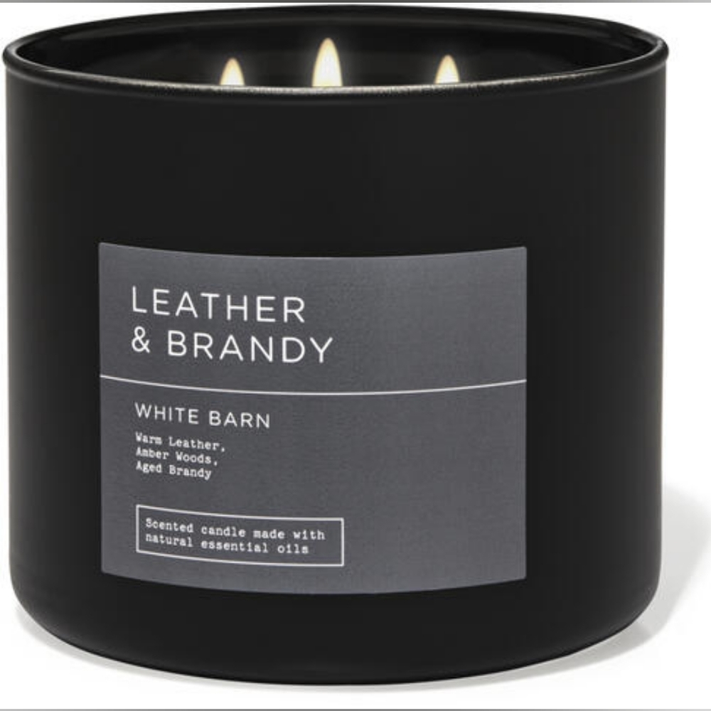 Bath & Body Works Leather & Brandy 3-Wick Candle - Picture 5 of 5